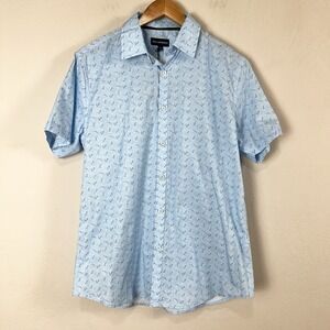 Jack Maverick Avalon Short Sleeve Button Down Shirt Blue Bird Size Medium NEW